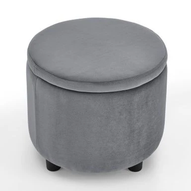 Swivel Barrel Chair With Storage Ottoman - Grey 17 Swivel Barrel Chair With Storage Ottoman - Grey - Image 15