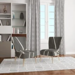 Designart "Minimalist Graphics II" Upholstered Transitional Accent Chair - Arm Chair - Slipper Chair -Baxton Acme Shop fc52975d 3204 42c0 9610 489b4e3f8081