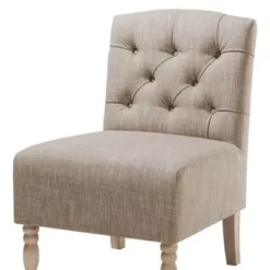 Beige Lola Tufted Armless Chair -Baxton Acme Shop fca4a89b 6867 47f0 ad9c 7e17bad73438