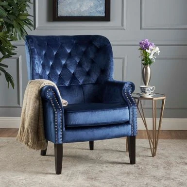 Tomlin Nailhead Velvet Club Chair By Christopher Knight Home - Grey 5 Tomlin Nailhead Velvet Club Chair By Christopher Knight Home - Grey - Image 3