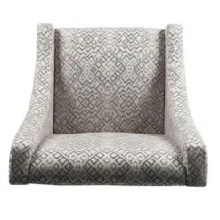 HomePop Swoop Accent Chair In Tonal Gray - Grey -Baxton Acme Shop fccde166 ec2a 419c a166 0050f32dd55f