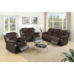 Padded Suede Upholstered Rocker Recliner In Chocolate - Chocolate -Baxton Acme Shop fcec2418 f0bf 4bf4 8916 73e2979ca1f7