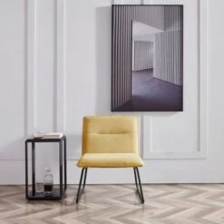 Corvus Cosmo Fabric Lounge Accent Slipper Chair - Beige -Baxton Acme Shop fd15ae1c d575 4cac b46c 141b5a97611a