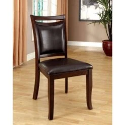 Woodside Transitional Side Chair , Expresso Finish, Set Of 2 - Brown - Set Of 2