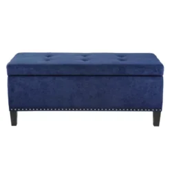 Mae II Blue Tufted Top Storage Bench -Baxton Acme Shop fd7300ce 9ecb 4fcb acfb 6696d33767ca