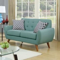 Linen-Like 2 Piece Sofa And Loveseat Set - Grey -Baxton Acme Shop fe1b2ac8 f648 4d38 90ab 13a26691d4c8