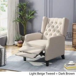 Keating Traditional Wingback Recliner By Christopher Knight Home - Gray -Baxton Acme Shop fe3574ad acb9 4ffd b23e 634e3c5138e3