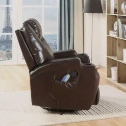 PU Upholstered Rocker Recliner With Swivel - Brown 20 PU Upholstered Rocker Recliner With Swivel - Brown -Baxton Acme Shop fe798ca0 9dc7 4bdc aa09 0ddea02afbf5