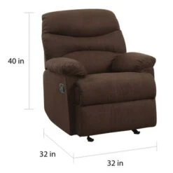 Copper Grove Brettenham Plush Chocolate Microfiber Recliner Chair - Chocolate -Baxton Acme Shop ff23c090 487f 4650 84a8 0c3507297516