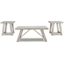 Whitewash Carynhurst Occasional Table Set (3/CN) -Baxton Acme Shop ffeb8aa9 353c 4303 9460 ce3b2a13bb20